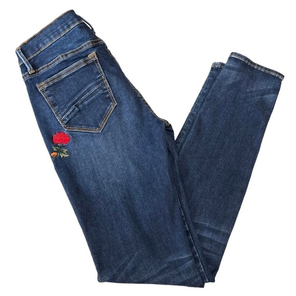 Driftwood Floral Boho Embroidery Distressed Skinny Denim Jeans Women’s 26 - Picture 7 of 11